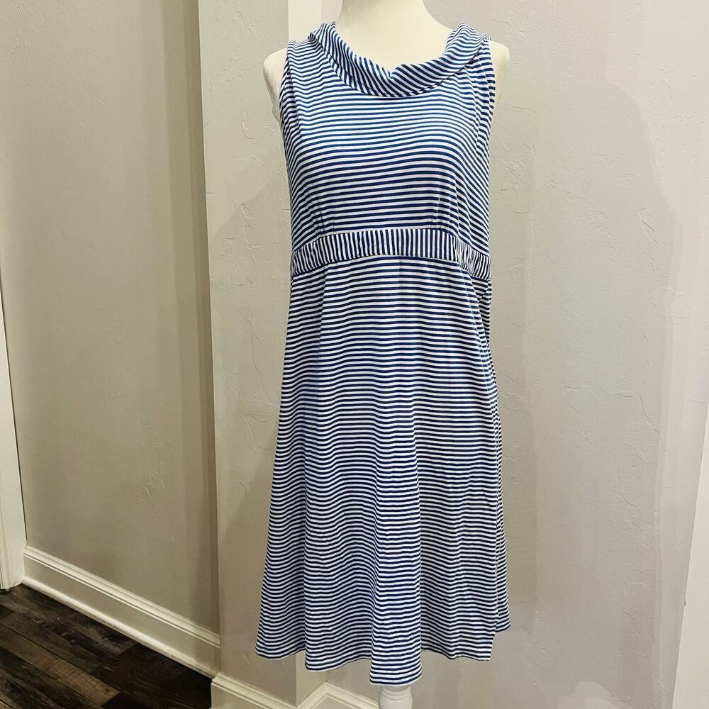 Liz Claiborne Dress Size 10 Fit & Flare Blue And White  Stripes